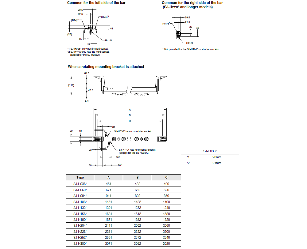 SJ-H036 Dimension