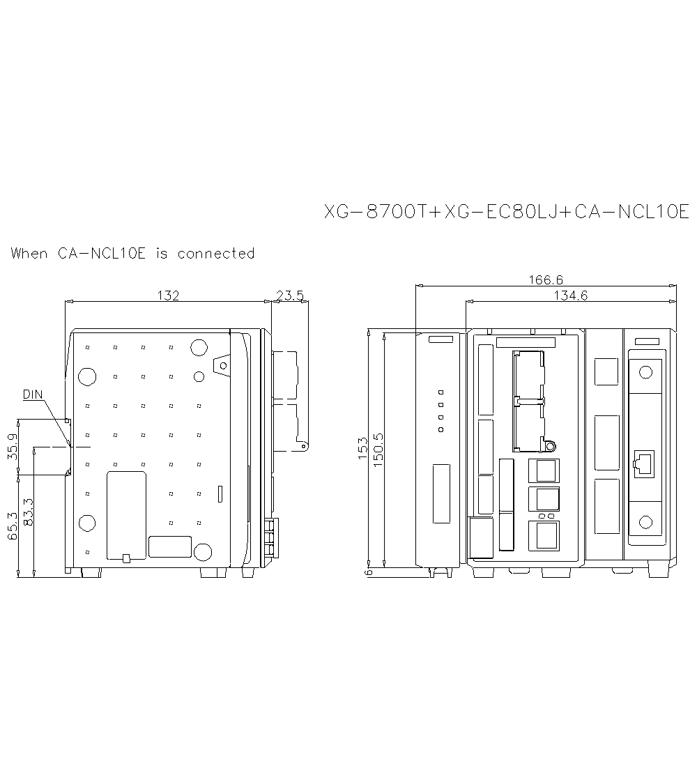 XG-8700T/EC80LJ/CANCL10E Dimension