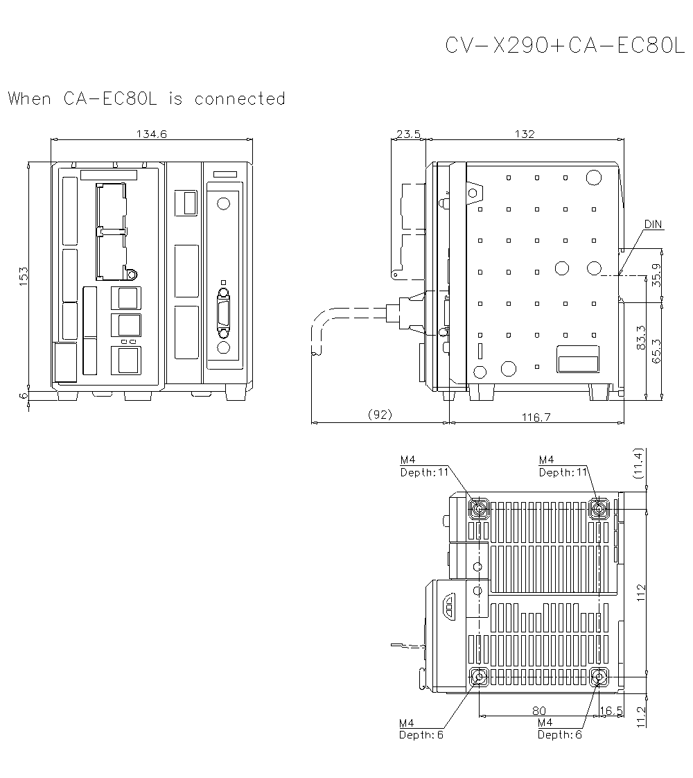 CV-X290/CAEC80L Dimension