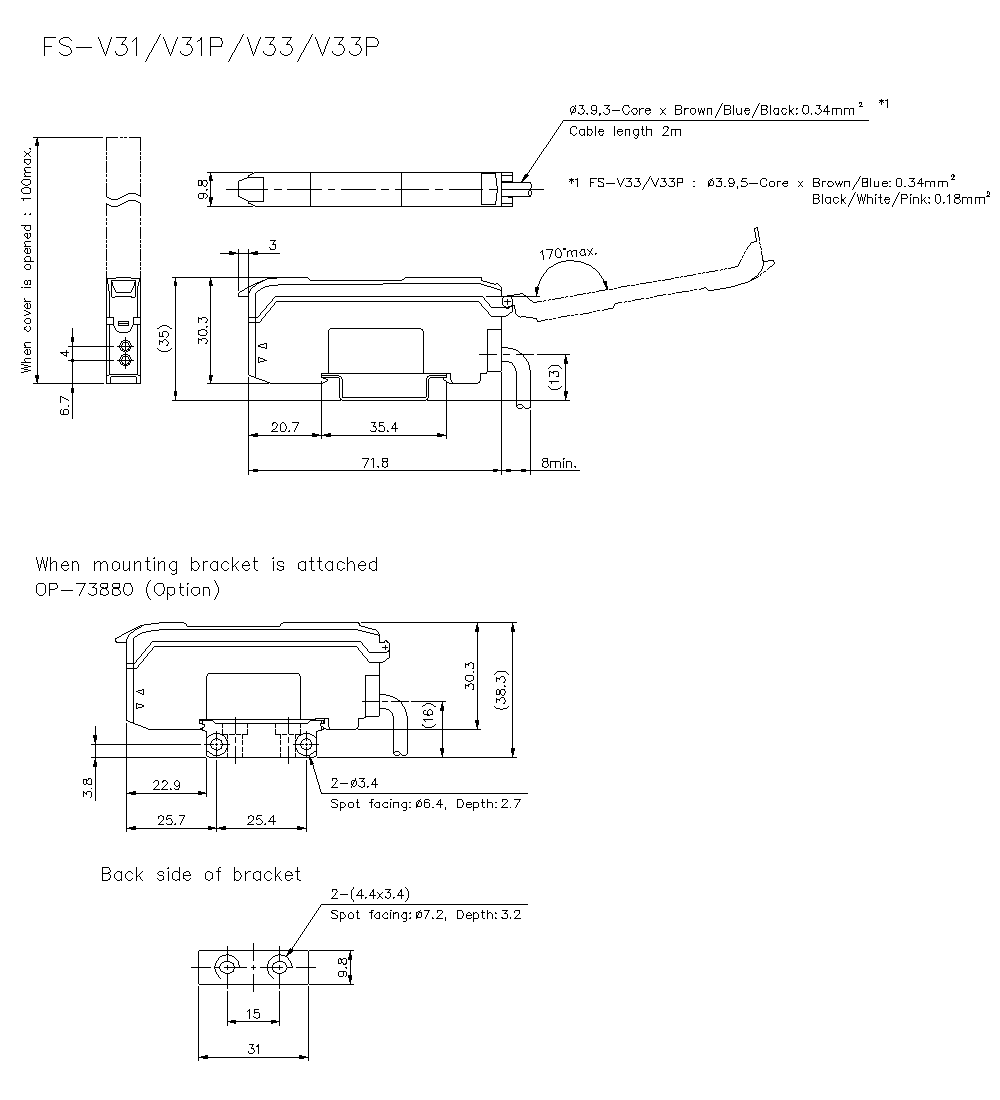 FS-V31/V31P/V33/V33P Dimension