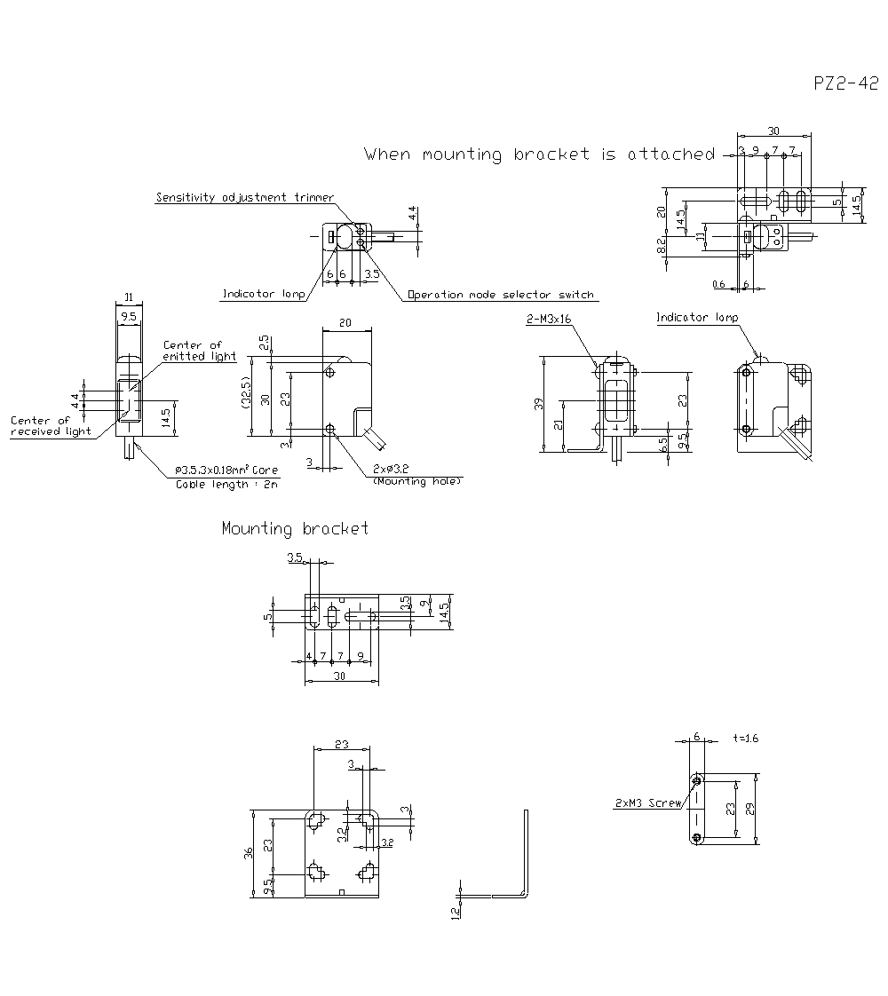 PZ2-42 Dimension