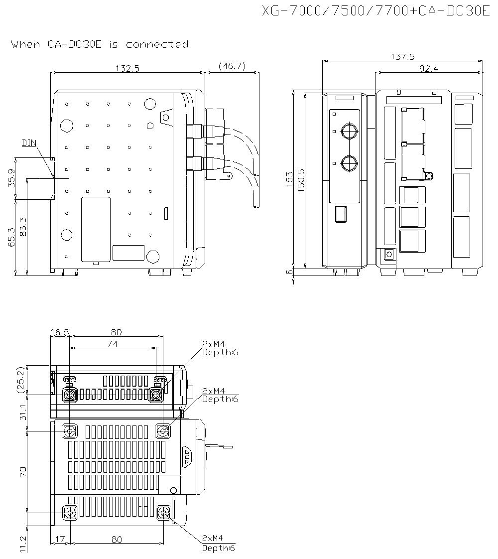 XG-7000/7500/7700/CA-DC30E Dimension