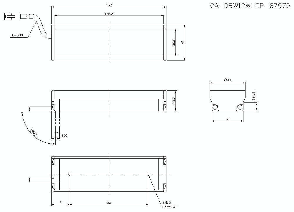 CA-DBW12W/OP-87975 Dimension