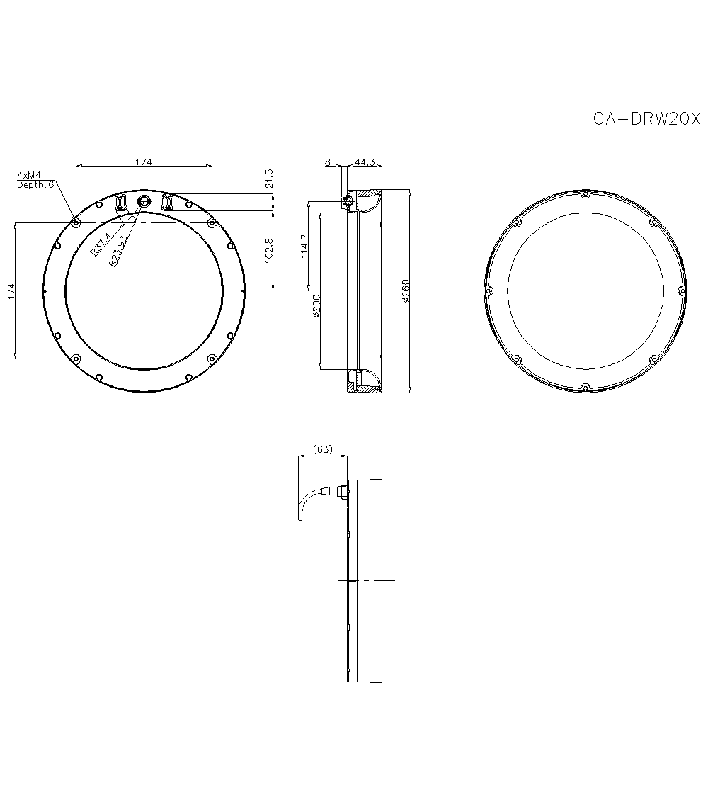 CA-DRW20X Dimension