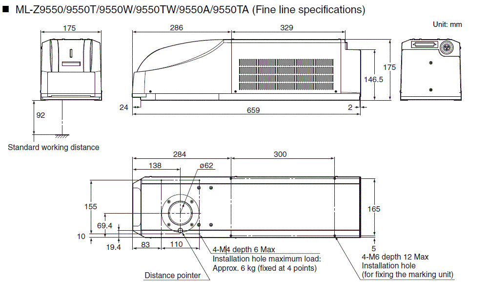 ML-Z9550 Dimension