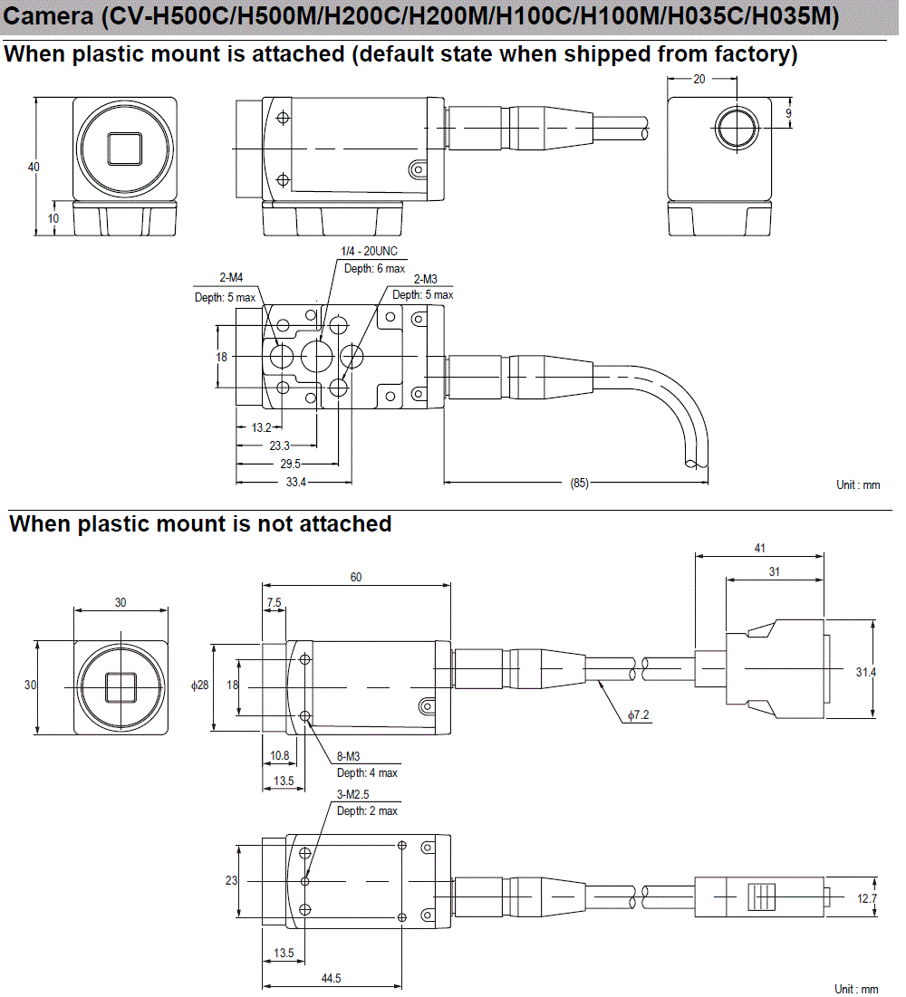 CV-H500C Dimension