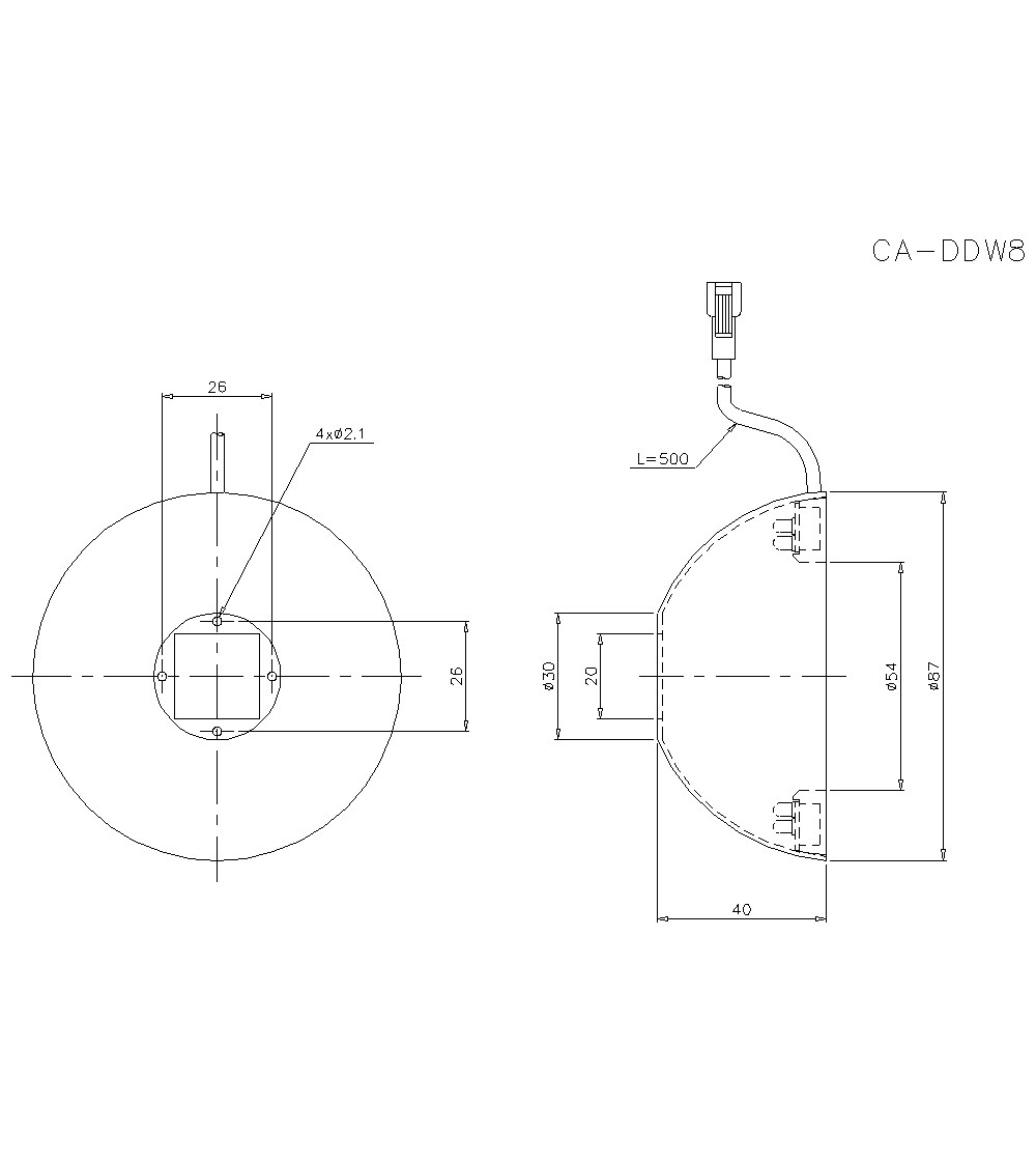 CA-DDW8 Dimension