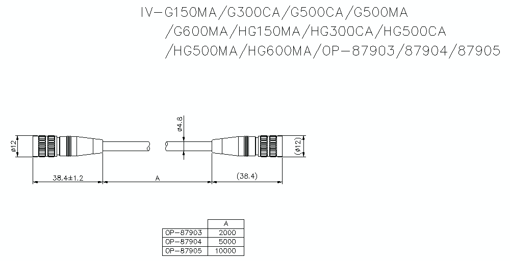 IV-G/HG/CAMERA/OP/87903/87905 Dimension