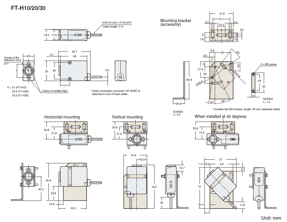 FT-H10/H20/H30 Dimension