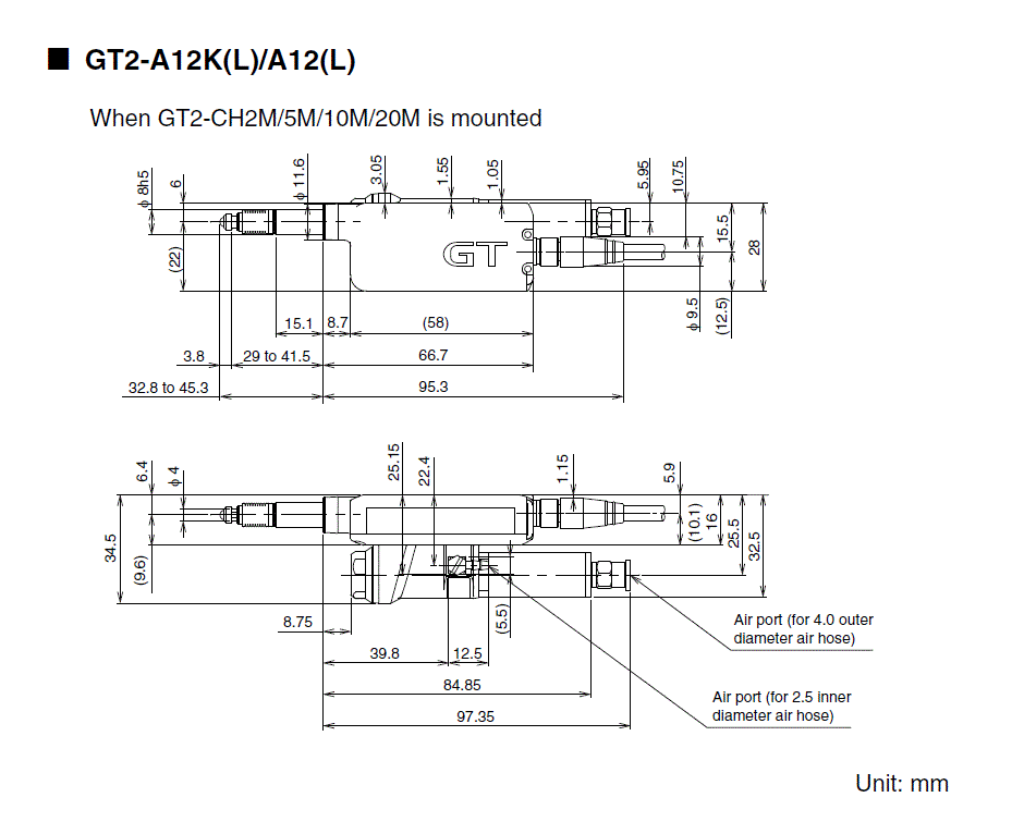 GT2-A12K/A12KL/A12/A12L Dimension