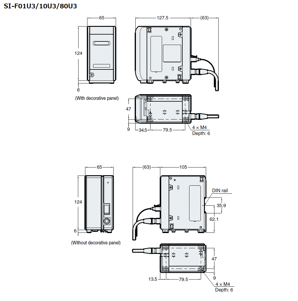 SI-F01U3/10U3/80U3 Dimension