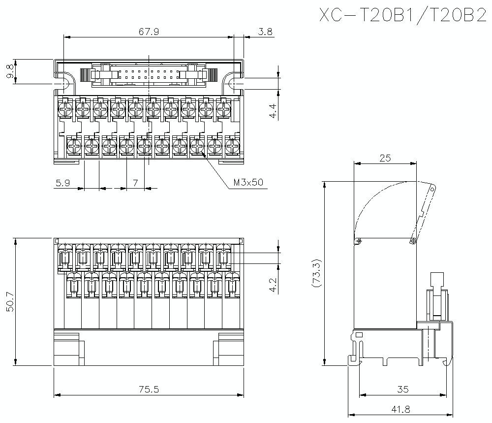 XC-T20B1/B2 Dimension