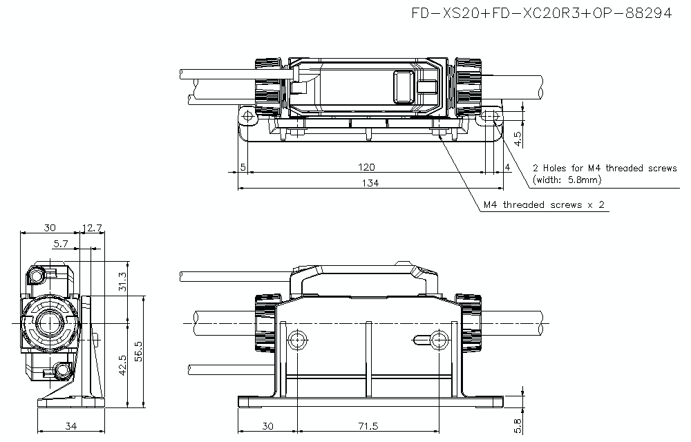 FD-XS20/FD-XC20R3/OP-88294 Dimension