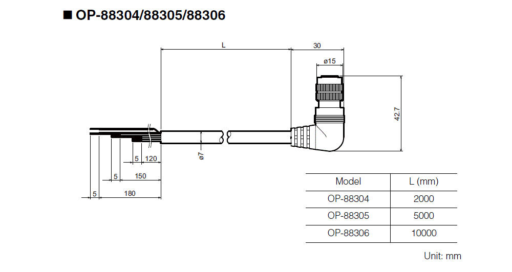 OP-88304/88305/88306 Dimension