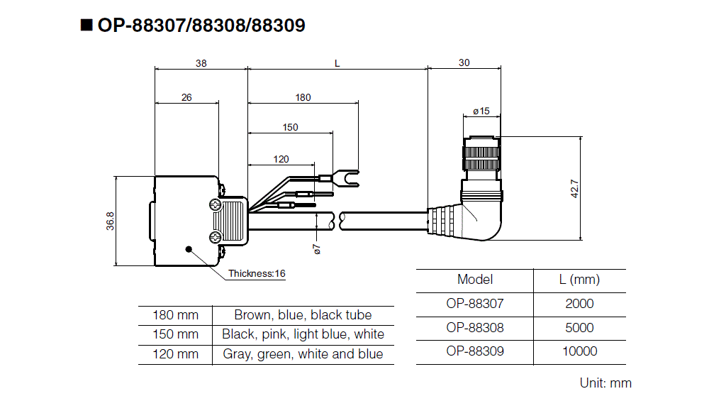 OP-88307/88308/88309 Dimension