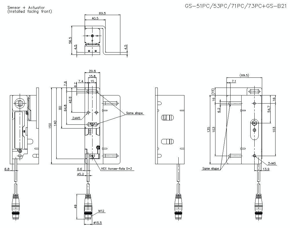 GS-51/53/71/73PC/B21 Dimension